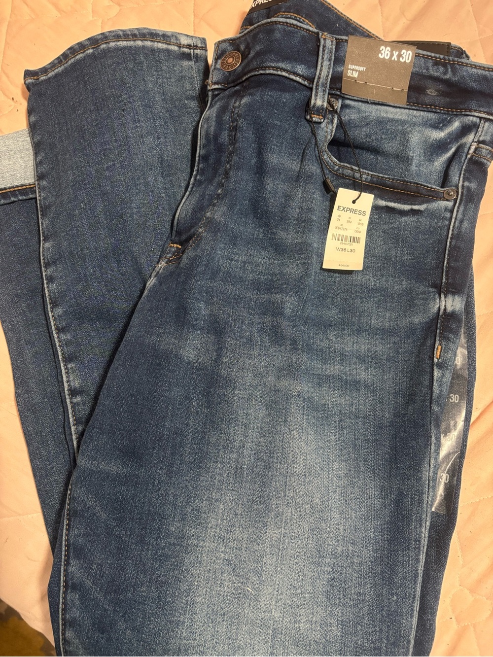 Express Slim Dark Wash Jeans - Blue new with tags